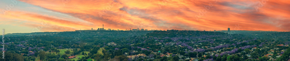 Fototapeta premium A panoramic view of the northern suburbs of Johannesburg