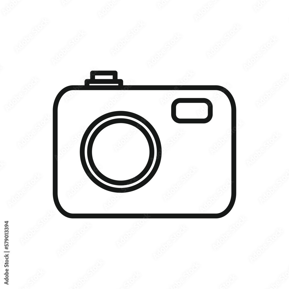 Editable Icon of Camera, Vector illustration isolated on white background. using for Presentation, website or mobile app Editable Icon of Camera, Vector illustration isolated on white background. using for Presentation, website or mobile app