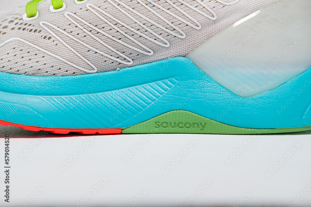 kent,uk 01.01.2023 saucony endorphin shift womens running shoes white