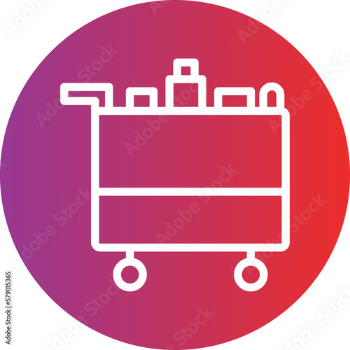 Vector Design Airplane Food Trolley Icon Style
