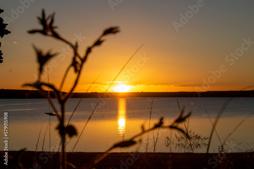 sunset on the lake