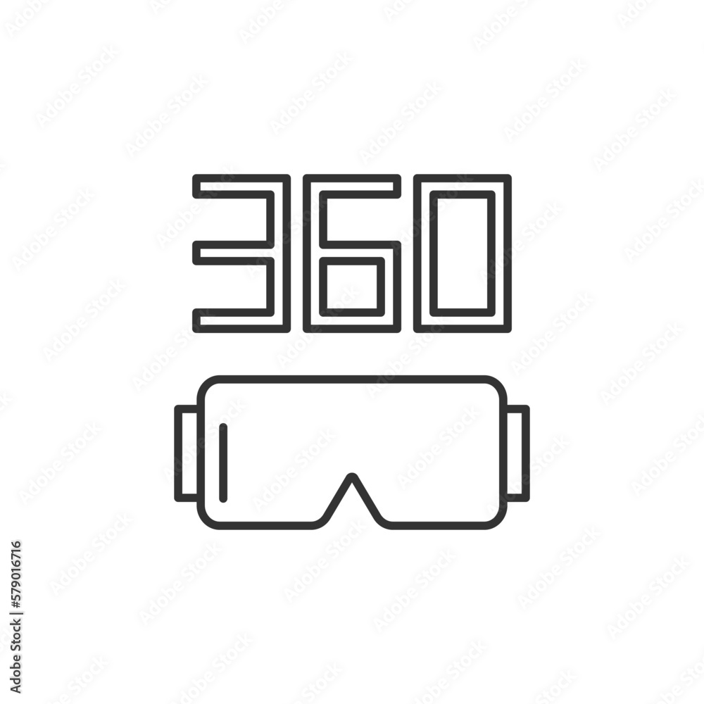 360 VR goggles. Virtual reality glasses symbol modern, simple, vector, icon for website design, mobile app, ui. Vector Illustration 360 VR goggles. Virtual reality glasses symbol modern, simple, vector, icon for website design, mobile app, ui. Vector Illustration