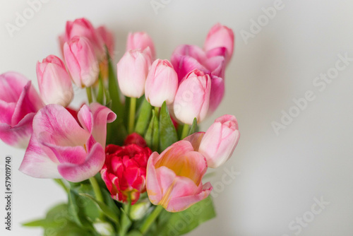 Fototapeta Naklejka Na Ścianę i Meble -  spring flowers pink tulips