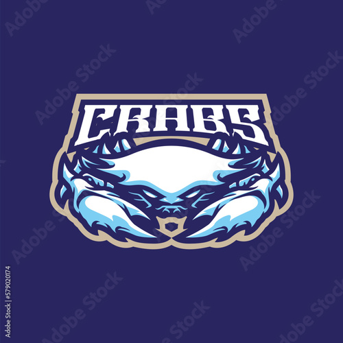 Crabs mascot logo design vector with modern illustration concept style for badge, emblem and t shirt printing. Crabs illustration for sport and esport team.