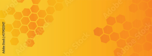 Yellow orange banner background with hexagon combs