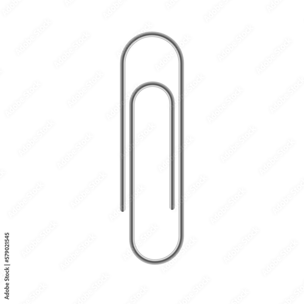 Realistic vector metal paper clip isolated on white background. Page holder icon. Realistic vector metal paper clip isolated on white background. Page holder icon.