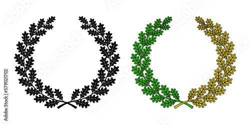 A wreath of oak branches