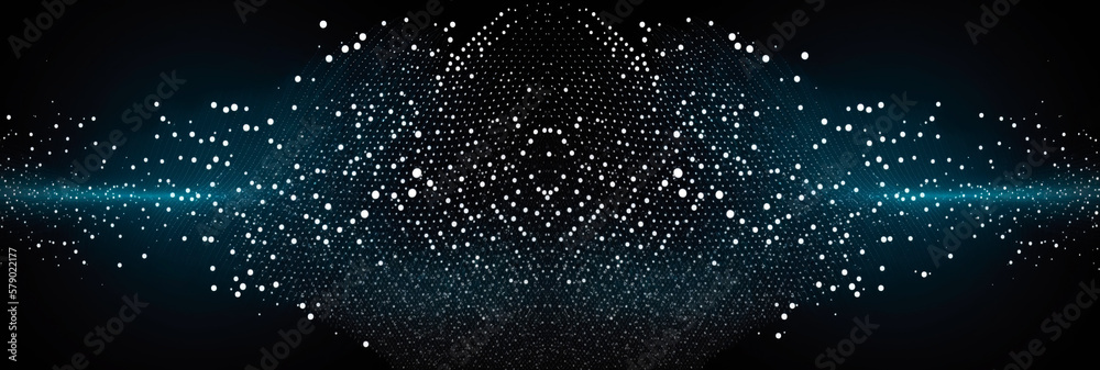 Obraz premium Abstract technology particles background. Network connection. Generative AI