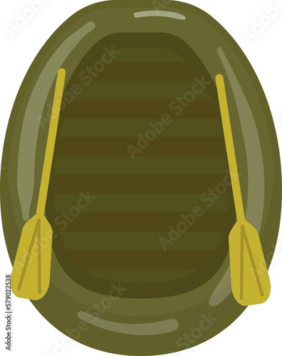 Hunter rubber boat icon cartoon vector. Case camp. Scout equipment