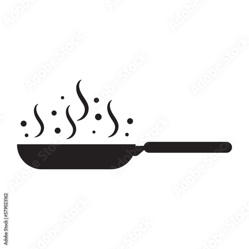 Frying pan vector icon. Frying pan isolated signs.