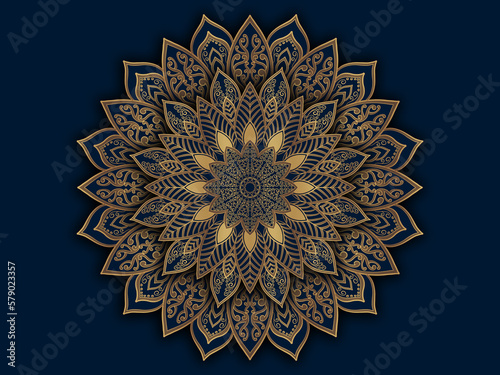 Luxury Mehndi Henna Drawing Circular Mandala pattern for tattoo, decoration premium product poster or painting. Decorative ornament in ethnic oriental style. Outline doodle hand draw illustration