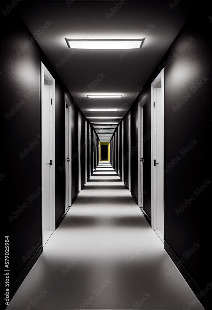 black corridor. Generative AI
