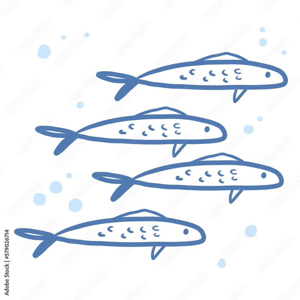 School of fish cute illustration School of fish cute illustration