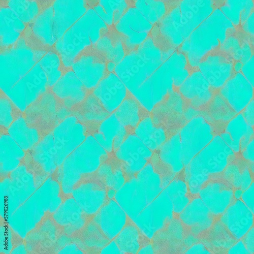 Seamless Herringbone Turquoise Texture - Generative A.I. Art