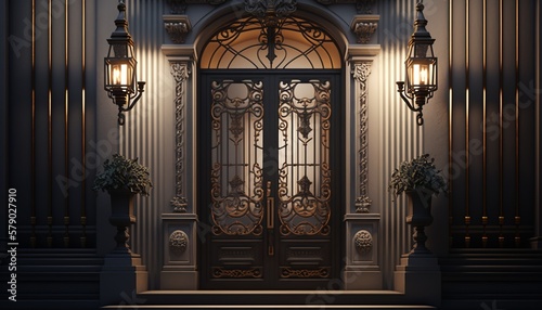 Beautifull wrought iron front door