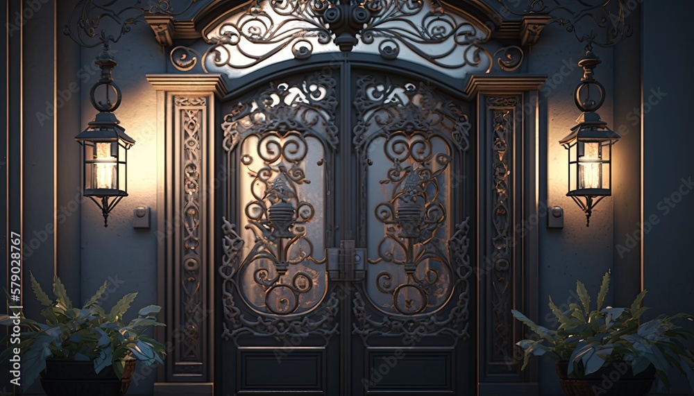 Beautifull wrought iron front door Beautifull wrought iron front door