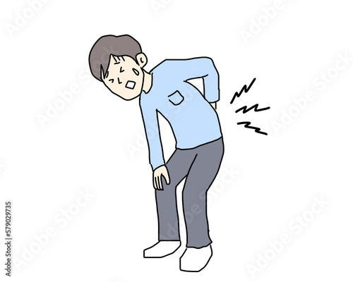 腰を痛めた男性