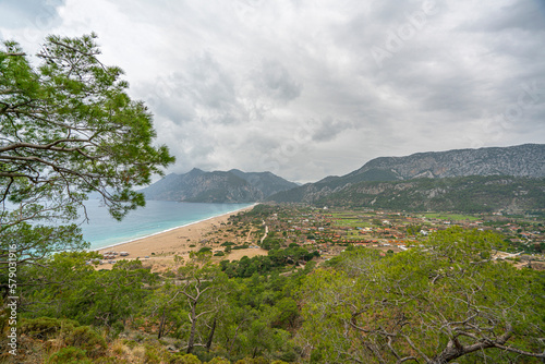 The scenic view of Çıralı, from the hill of likya yolu ( lycian way) photo