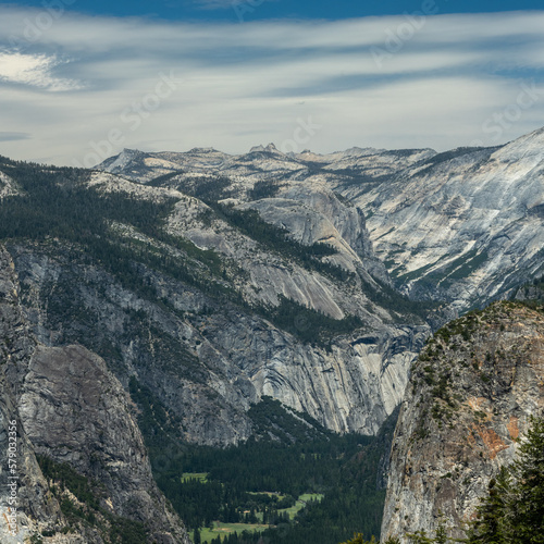 Granite Walls Climb From The Valley Out Toward Tenaya Peak and Echo Peaks