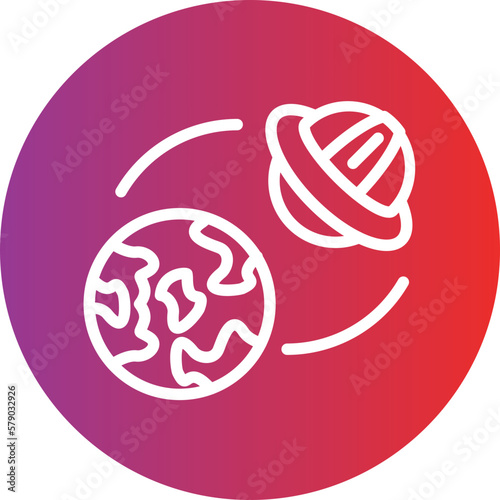 Vector Design UFO Earth Icon Style