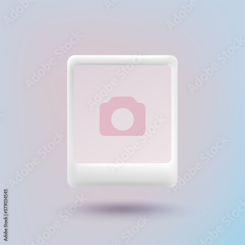 3d picture photo square, social media post template mockup illustration