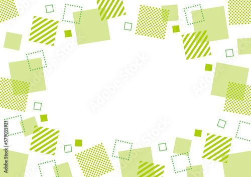 幾何学　黄緑　フレーム　四角