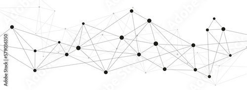 Abstract network polygonal system connect lines and dots background template.