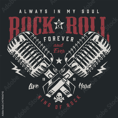 Rock music forever colorful poster