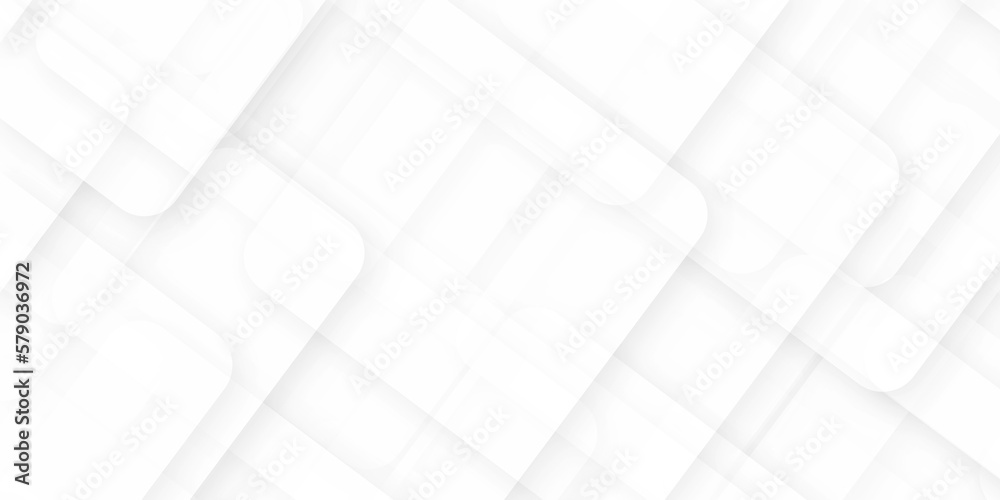 Obraz premium Abstract background with white and gray color technology modern background design . Geometric background with squares in bright light with soft shadows as pattern. Template for branding business . 