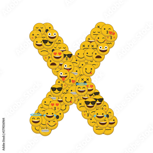 Φωτογραφία Emoji smiley characters font capital letter X