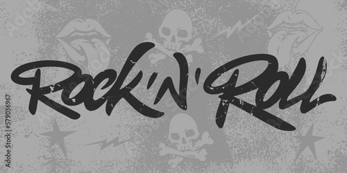 Rock and roll monochrome flyer