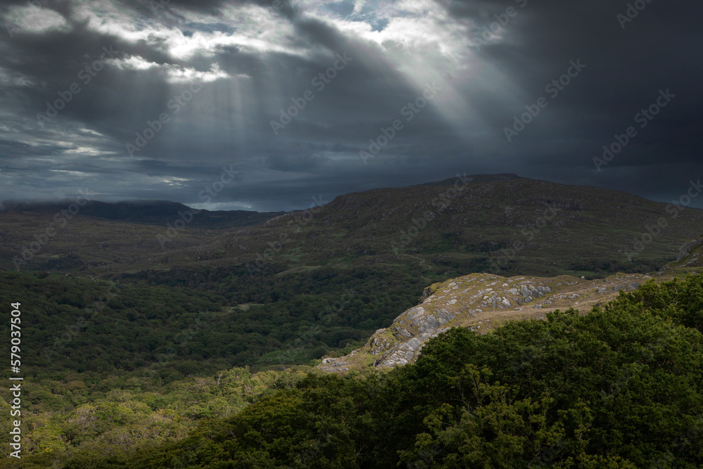 ireland, ring of Kerry, westcoast, mystical landscapes, valley, clouds, 