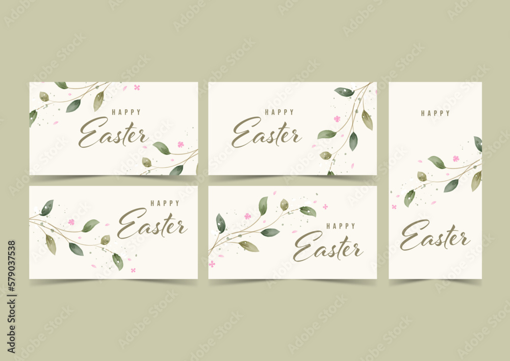 Happy easter card template in rustic style. concept cover. A set of greeting cards.