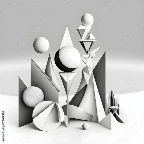 An abstract illustration inspired by geometric shapes - Artwork 60 photo