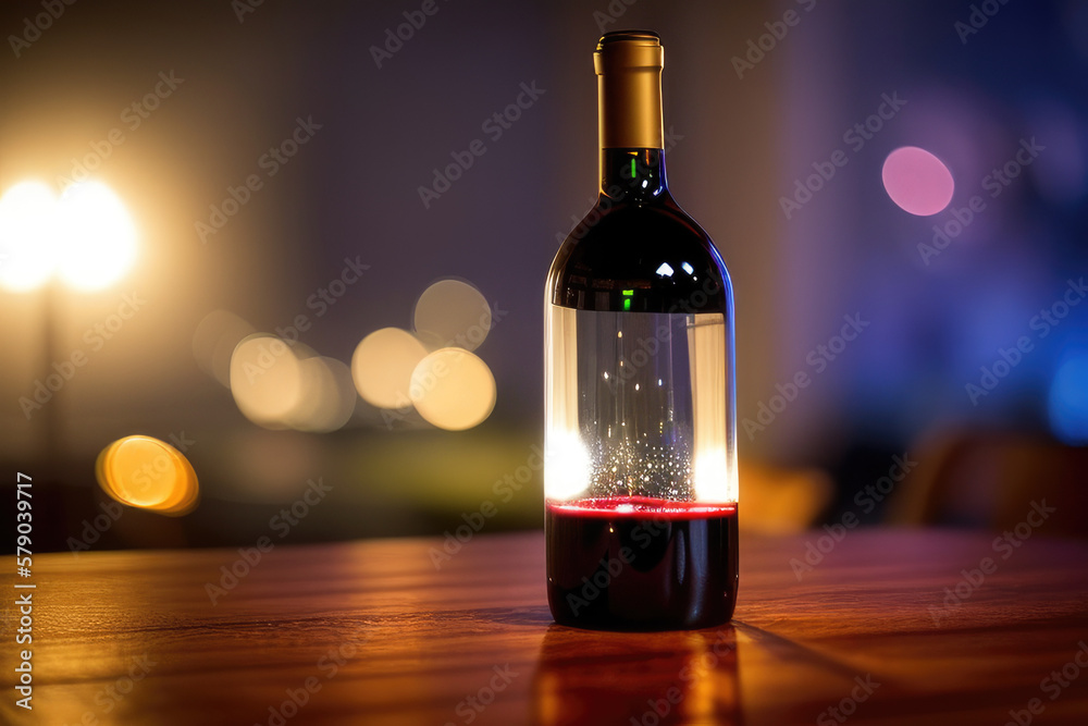 wine bottle and glass