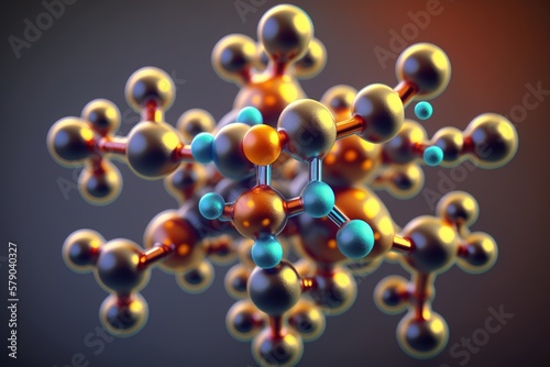 molecules. atoms. Medical education. Molecular structure at the atomic level. Generative Ai
