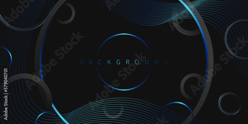 premium dark circle background with shining blue gradient elements, premium background suitable for exclusive design