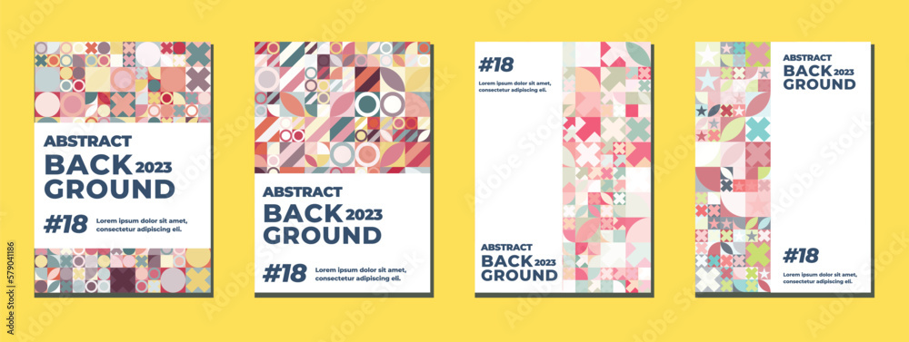 Simple geometric abstract company identity A4 vector design layout collection.