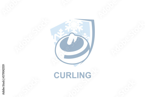 curling sport vector line icon. an athlete playing curling. sport pictogram, vector illustration.