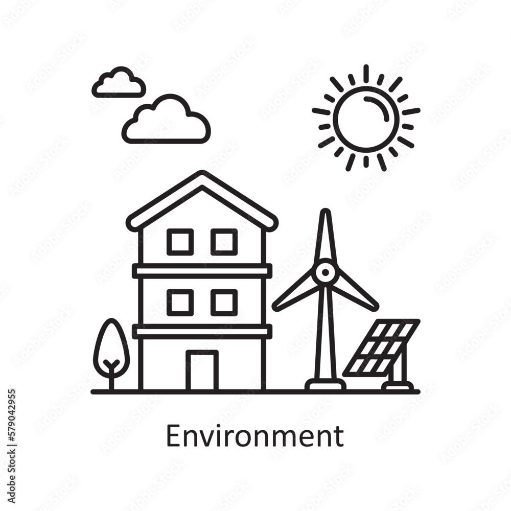 Environment  Vector Outline Icon Design illustration. Ecology Symbol on White background EPS 10 File