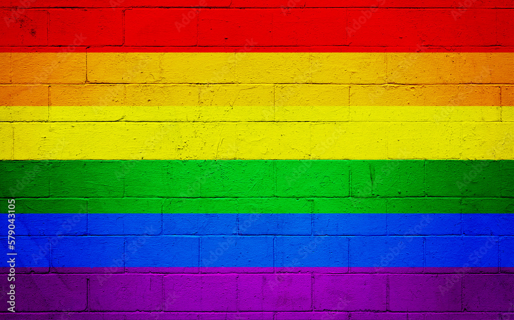 Gay Flag painted on a wall