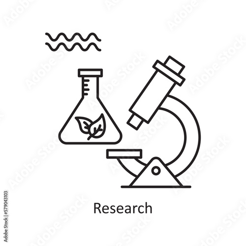 Research Vector Outline Icon Design illustration. Ecology Symbol on White background EPS 10 File