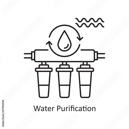 water purification Vector Outline Icon Design illustration. Ecology Symbol on White background EPS 10 File