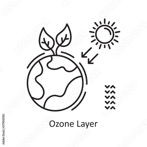 ozone layer Vector Outline Icon Design illustration. Ecology Symbol on White background EPS 10 File