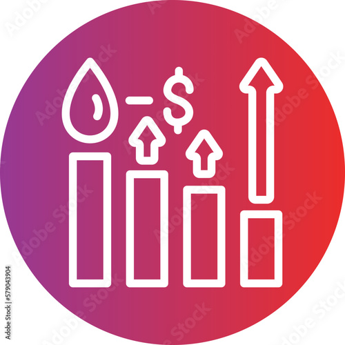 Vector Design Oil Price Increase Icon Style
