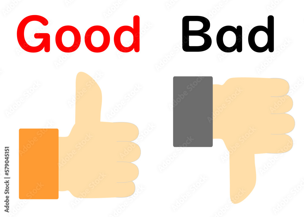 Good, Badのハンドサインアイコン Good, Badのハンドサインアイコン