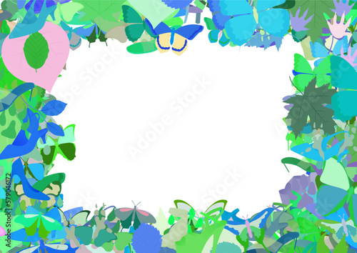 Background pattern abstract design texture. Border frame, transparent background. Theme is about ornate, composition, dog, everyday, decoration, botany, design, colorful, walking shoes, spring photo