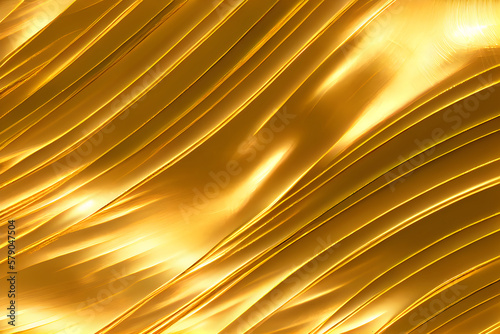 golden satin background with some smooth lines in it. AI Generative