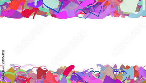 Background pattern abstract design texture. Horizontal seamless stripes. Border frame, transparent background. Theme is about illustration, slingback shoes, relations, shoe shop, flip-flops