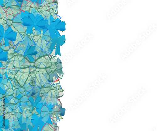 Background pattern abstract design texture. Vertical seamless stripe. Border frame, transparent background. Theme is about ribbons, dressing, decoration, embellishment, adornment